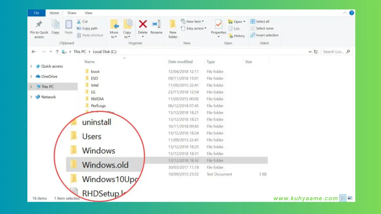 Cara menghapus windows.old Download