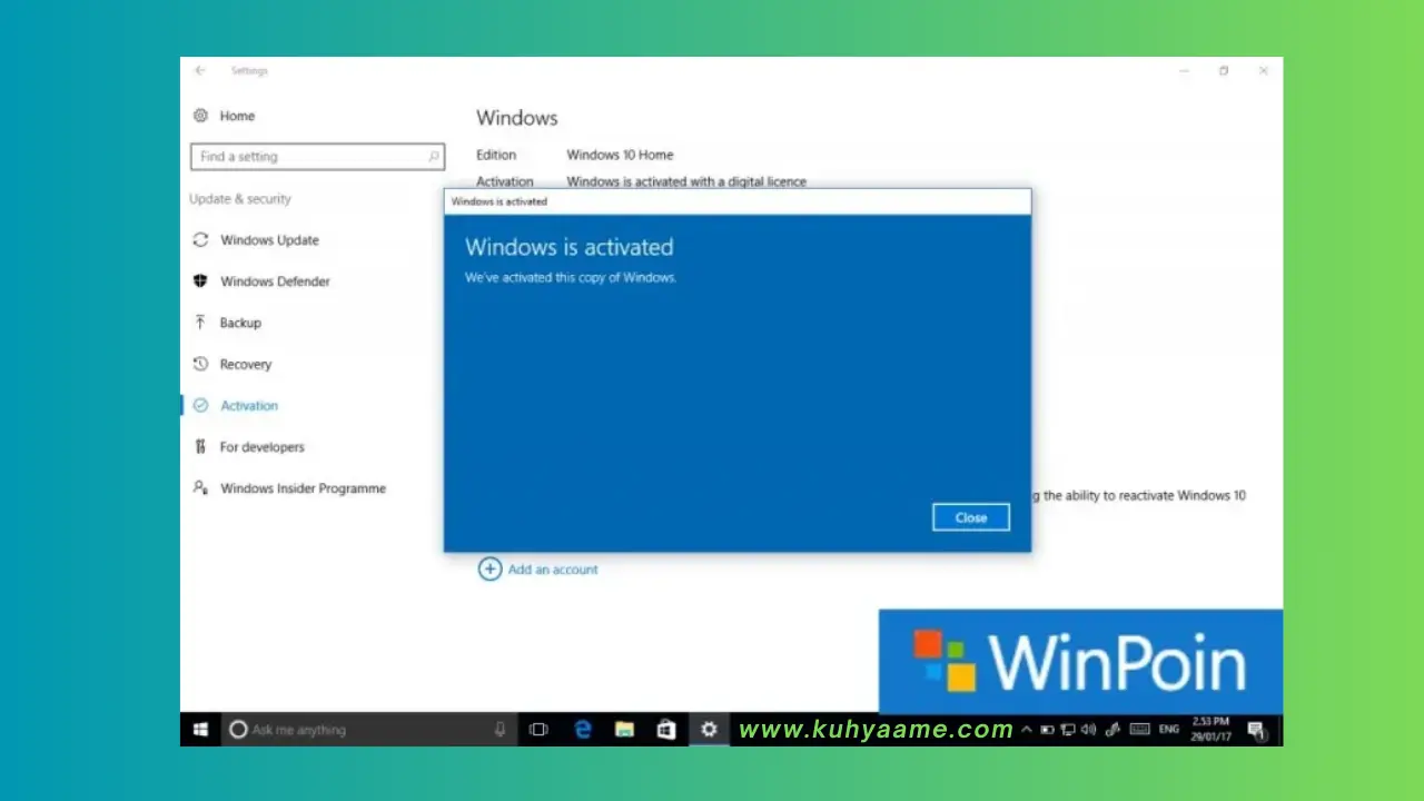 Upgrade Windows 10 aktivasi